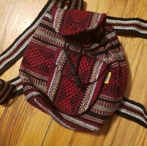 NWOT Boho Woven Mini Backpack made in Mexico